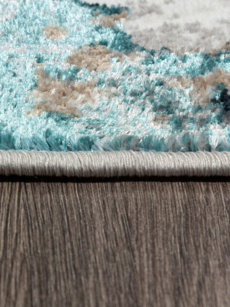 Российский овальный ковёр 01632A GREY / TURQUOISE