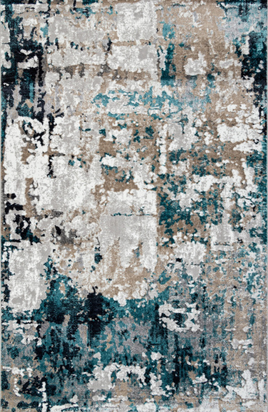 Российский прямоугольный ковёр 01632A GREY / TURQUOISE