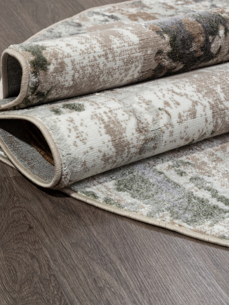 Российский овальный ковёр 01632A L.GREEN / BEIGE