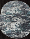 Российский овальный ковёр 02463H BLUE / GREY
