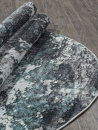 Российский овальный ковёр 02463H BLUE / GREY