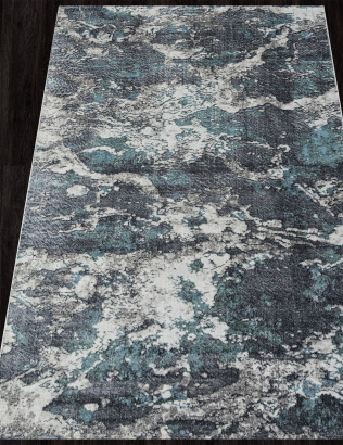 Российский прямоугольный ковёр 02463H BLUE / GREY