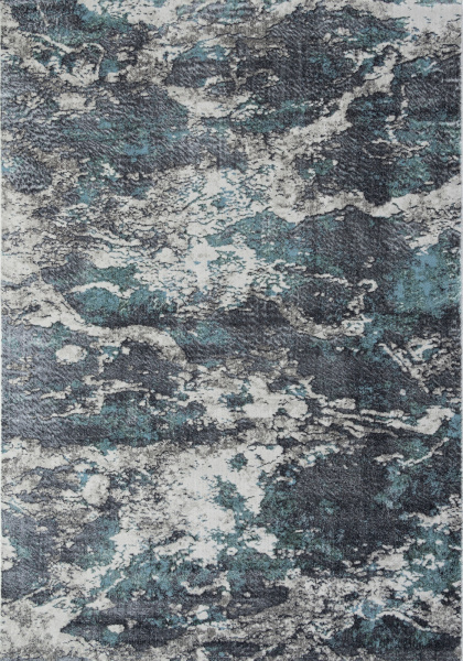 Российский прямоугольный ковёр 02463H BLUE / GREY