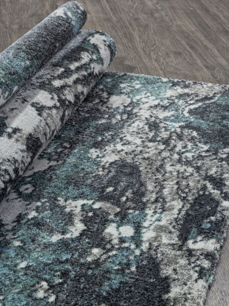 Российский прямоугольный ковёр 02463H BLUE / GREY