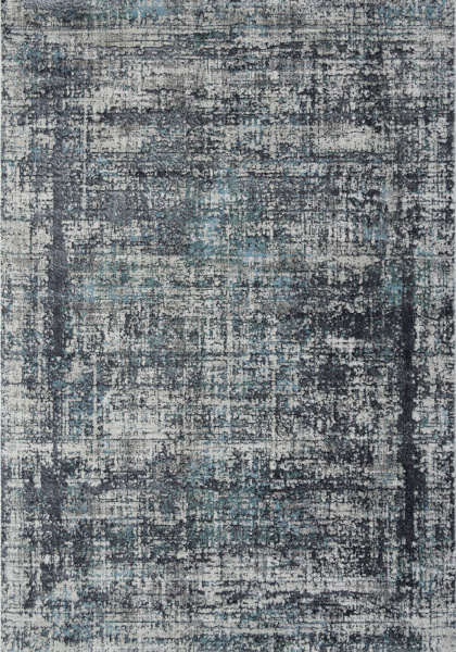 Российский прямоугольный ковёр 02467H BLUE / GREY