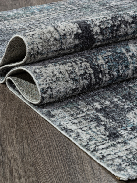 Российский прямоугольный ковёр 02467H BLUE / GREY