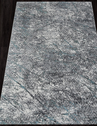 Российский прямоугольный ковёр 02474H BLUE / GREY