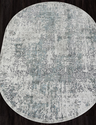 Российский овальный ковёр 02475F BLUE / GREY