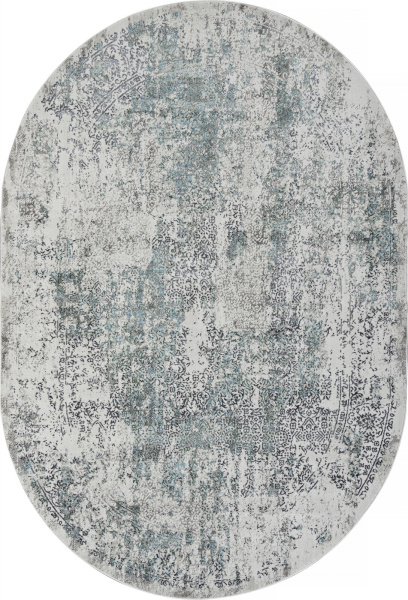 Российский овальный ковёр 02475F BLUE / GREY