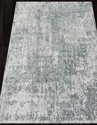 Российский прямоугольный ковёр 02475F BLUE / GREY