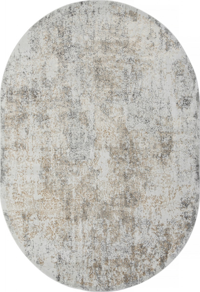 Российский овальный ковёр 02475H DK.BEIGE / GREY