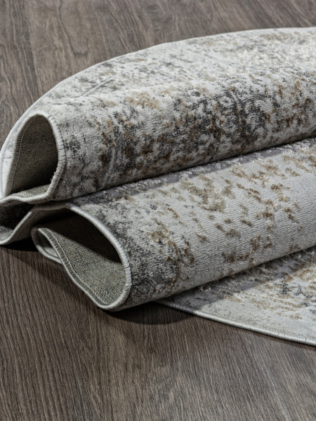 Российский овальный ковёр 02475H DK.BEIGE / GREY