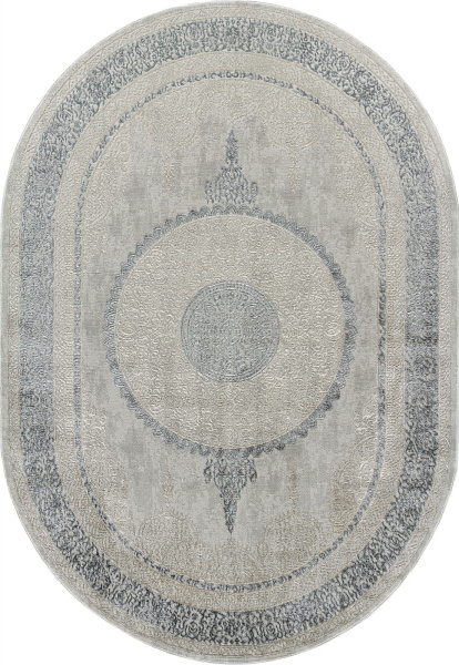 Российский овальный ковёр 02781A BEIGE / GREY