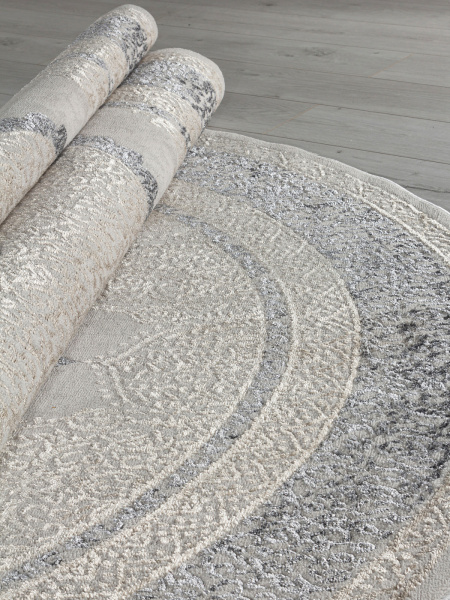 Российский овальный ковёр 02781A BEIGE / GREY