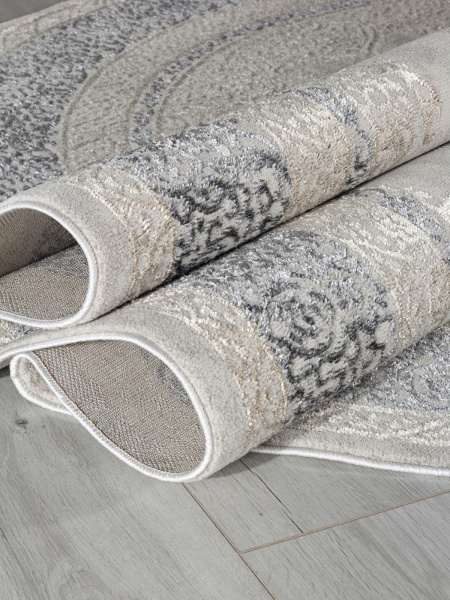 Российский овальный ковёр 02781A BEIGE / GREY