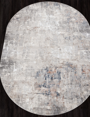Российский овальный ковёр 02950A BLUE / BEIGE