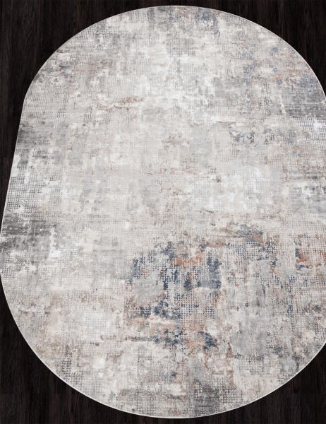Российский овальный ковёр 02950A BLUE / BEIGE