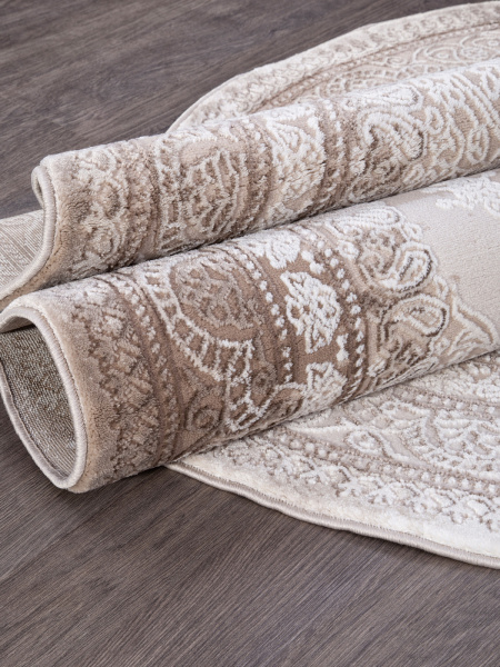 Российский овальный ковёр 03704A BROWN / BROWN