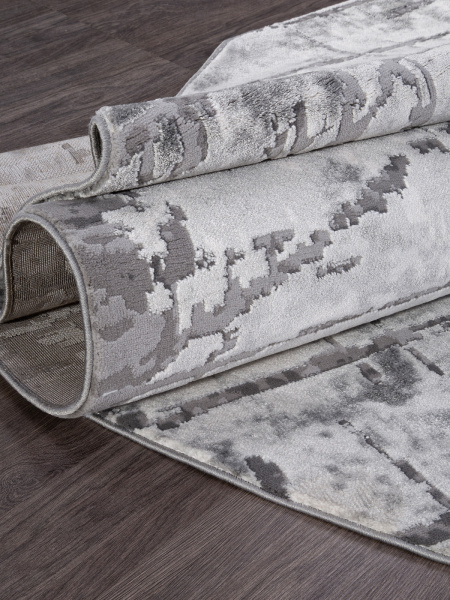 Российский овальный ковёр 03752A GREY / GREY