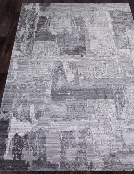 Российский прямоугольный ковёр 03758A GREY / GREY
