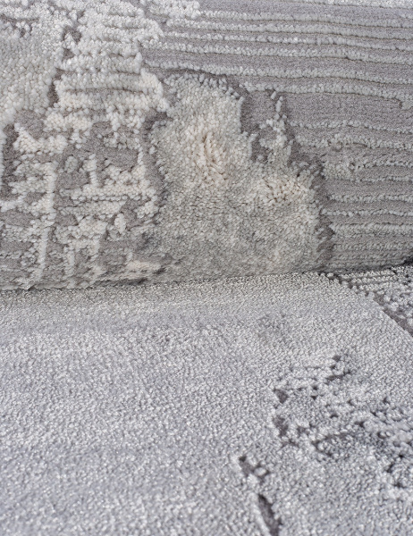 Российский прямоугольный ковёр 03758A GREY / GREY
