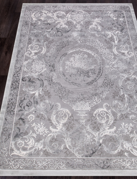 Российский прямоугольный ковёр 03760A GREY / GREY