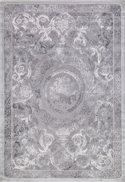 Российский прямоугольный ковёр 03760A GREY / GREY