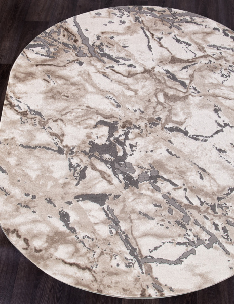 Российский овальный ковёр 03819A GREY / BROWN