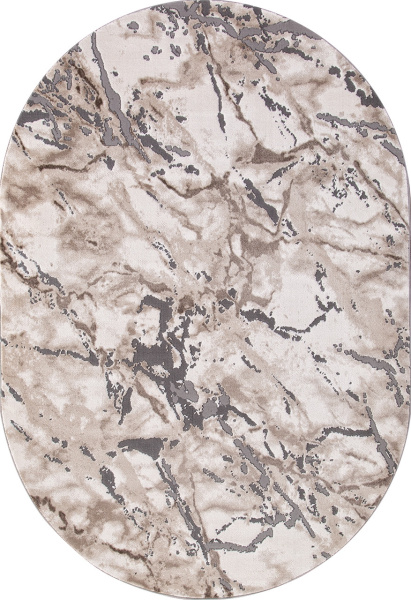 Российский овальный ковёр 03819A GREY / BROWN