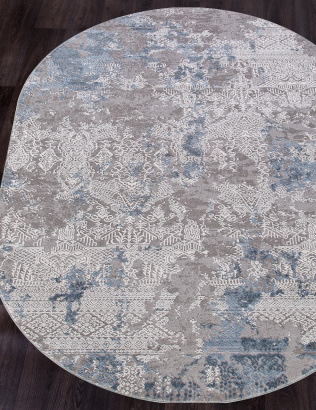 Российский овальный ковёр 03851A BLUE / BLUE