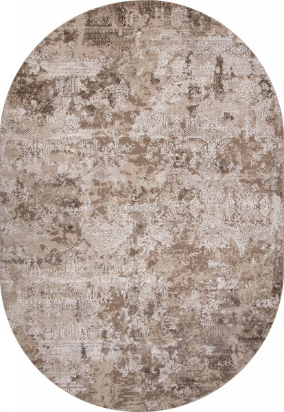 Российский овальный ковёр 03851B BROWN / BROWN