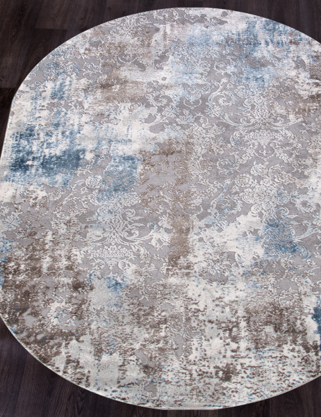 Российский овальный ковёр 03853A BLUE / BLUE