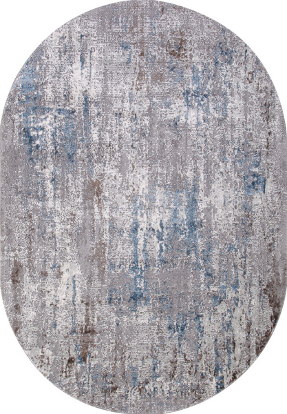 Российский овальный ковёр 03856A BLUE / BLUE
