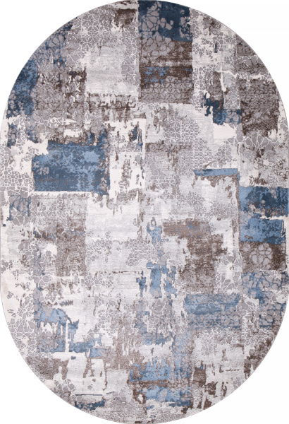 Российский овальный ковёр 03857A BLUE / BLUE