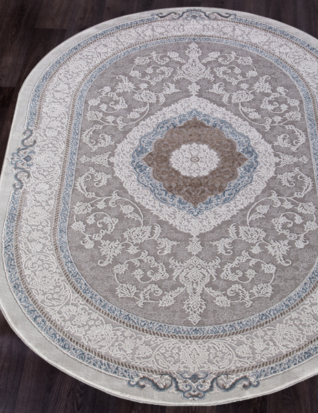 Российский овальный ковёр 03874A BLUE / BLUE