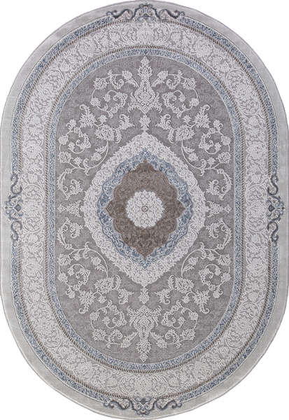 Российский овальный ковёр 03874A BLUE / BLUE