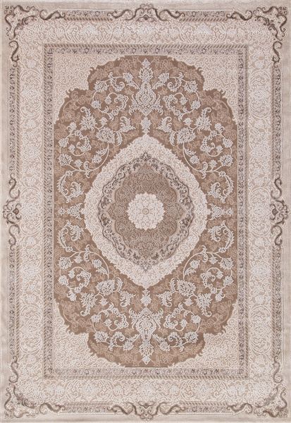 Российский прямоугольный ковёр 03874B BROWN / BROWN