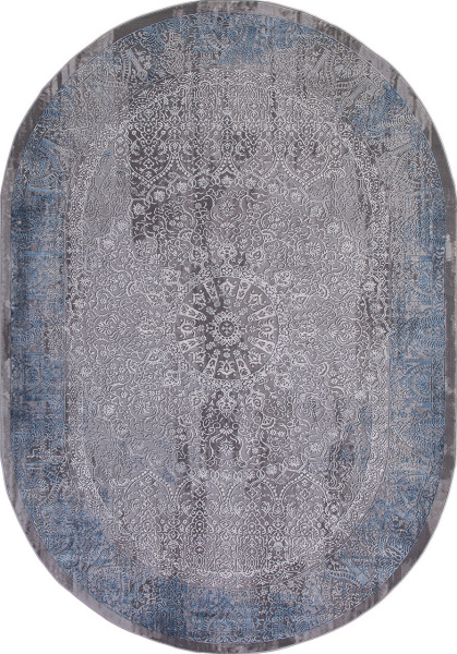 Российский овальный ковёр 03878A BLUE / BLUE