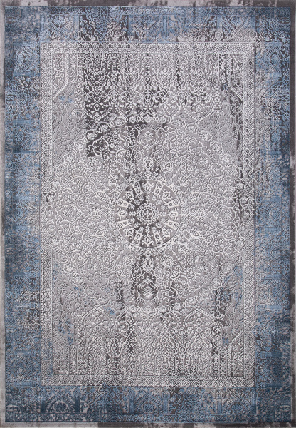 Российский прямоугольный ковёр 03878A BLUE / BLUE