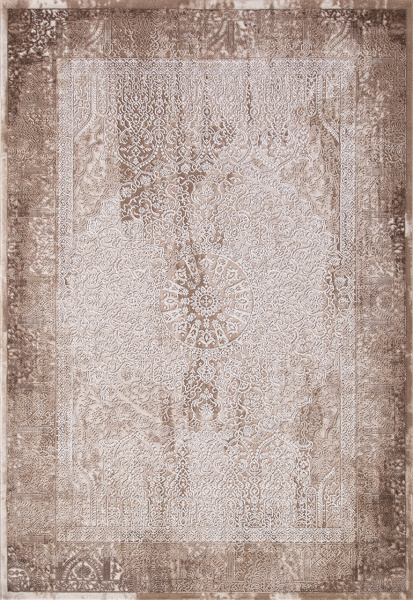 Российский прямоугольный ковёр 03878B BROWN / BROWN