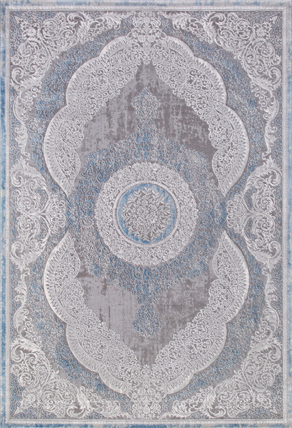 Российский прямоугольный ковёр 03880A BLUE / BLUE