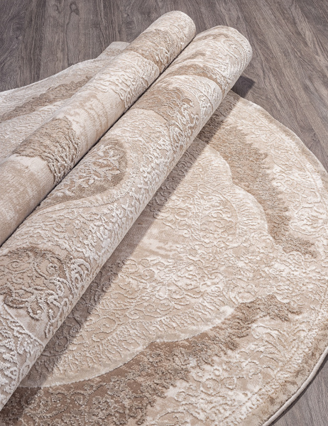 Российский овальный ковёр 03880B BROWN / BROWN