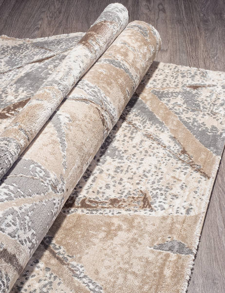 Российский прямоугольный ковёр 04022C GREY / BROWN