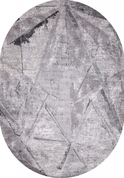 Российский овальный ковёр 04022G GREY / GREY