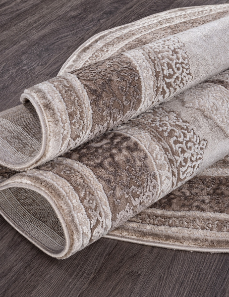 Российский овальный ковёр 04037A BROWN / BROWN