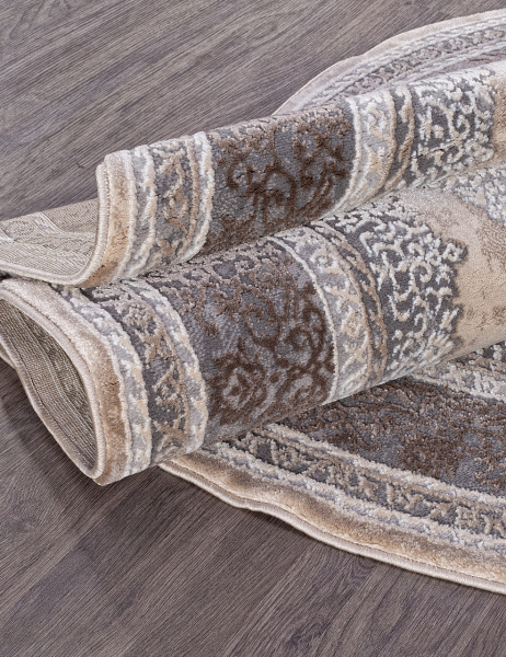 Российский овальный ковёр 04037C GREY / BROWN