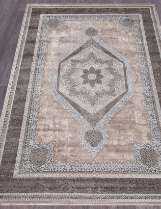 Российский прямоугольный ковёр 04037C GREY / BROWN