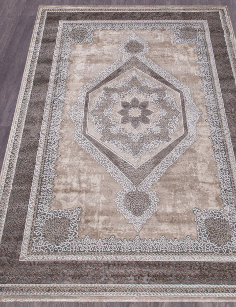 Российский прямоугольный ковёр 04037C GREY / BROWN
