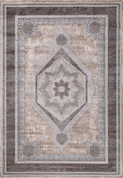 Российский прямоугольный ковёр 04037C GREY / BROWN