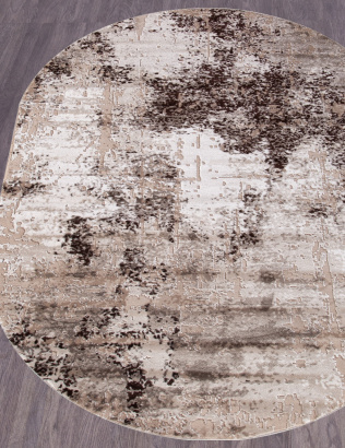 Российский овальный ковёр 04047B DARK BROWN